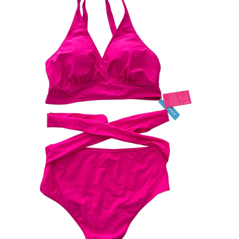 New Yonique Hot Ponk Bikini Set  Large